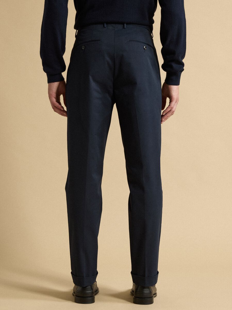 Blue regular-fit stretch cotton twill chino trousers_2