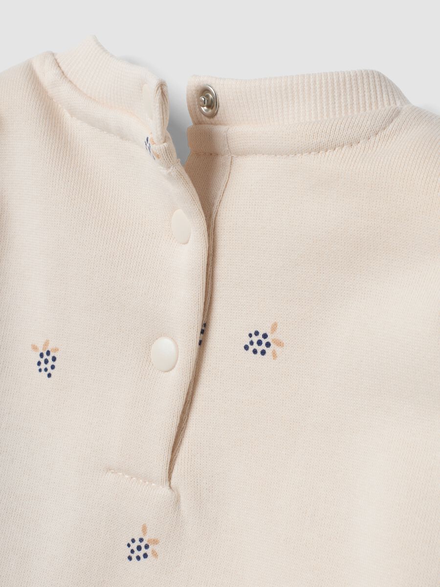 Beige pure cotton set with crew neck_3