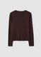 Dark brown fitted crew-neck long-sleeve top_6