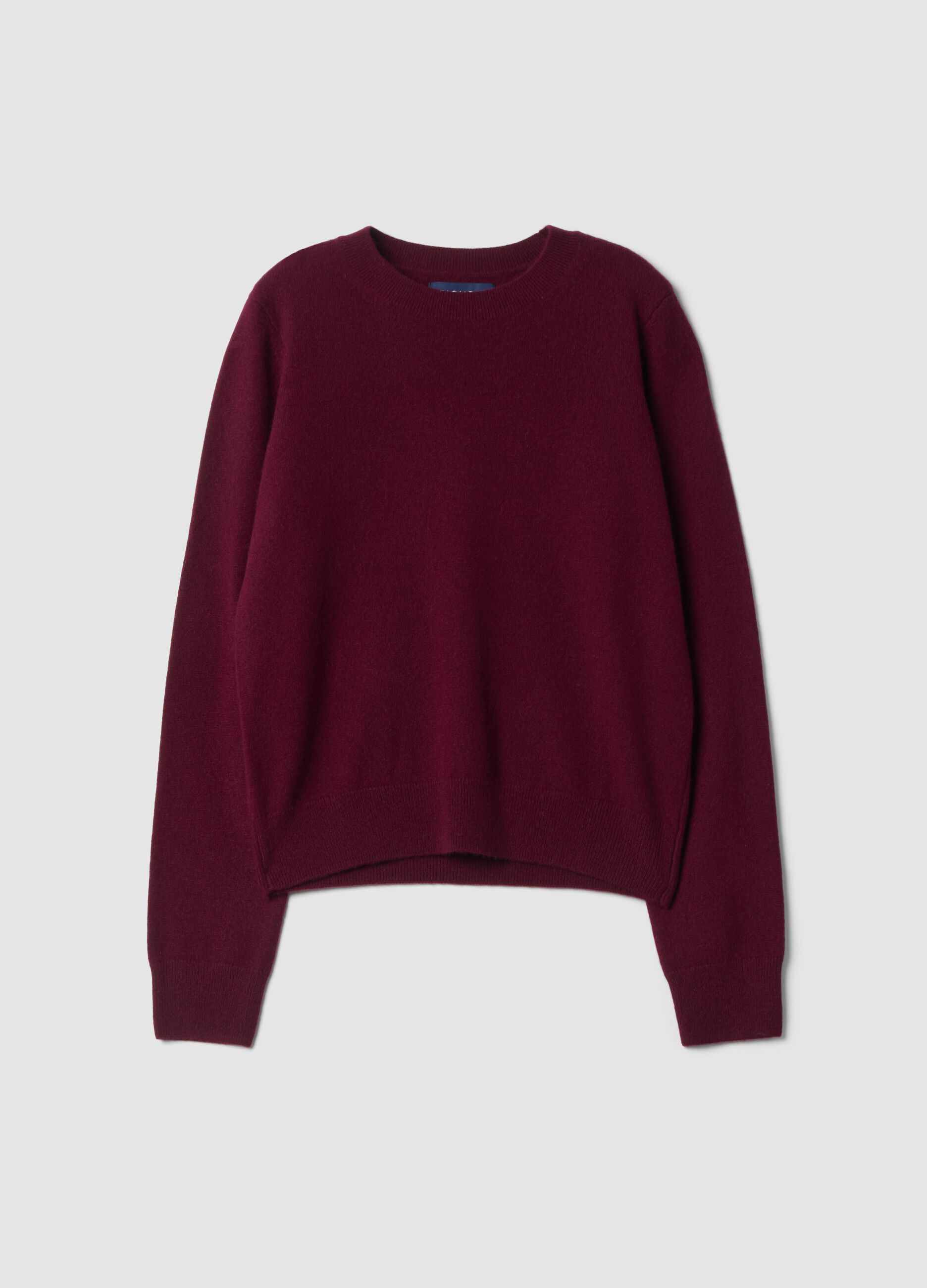 Red pure cashmere crew-neck jumper