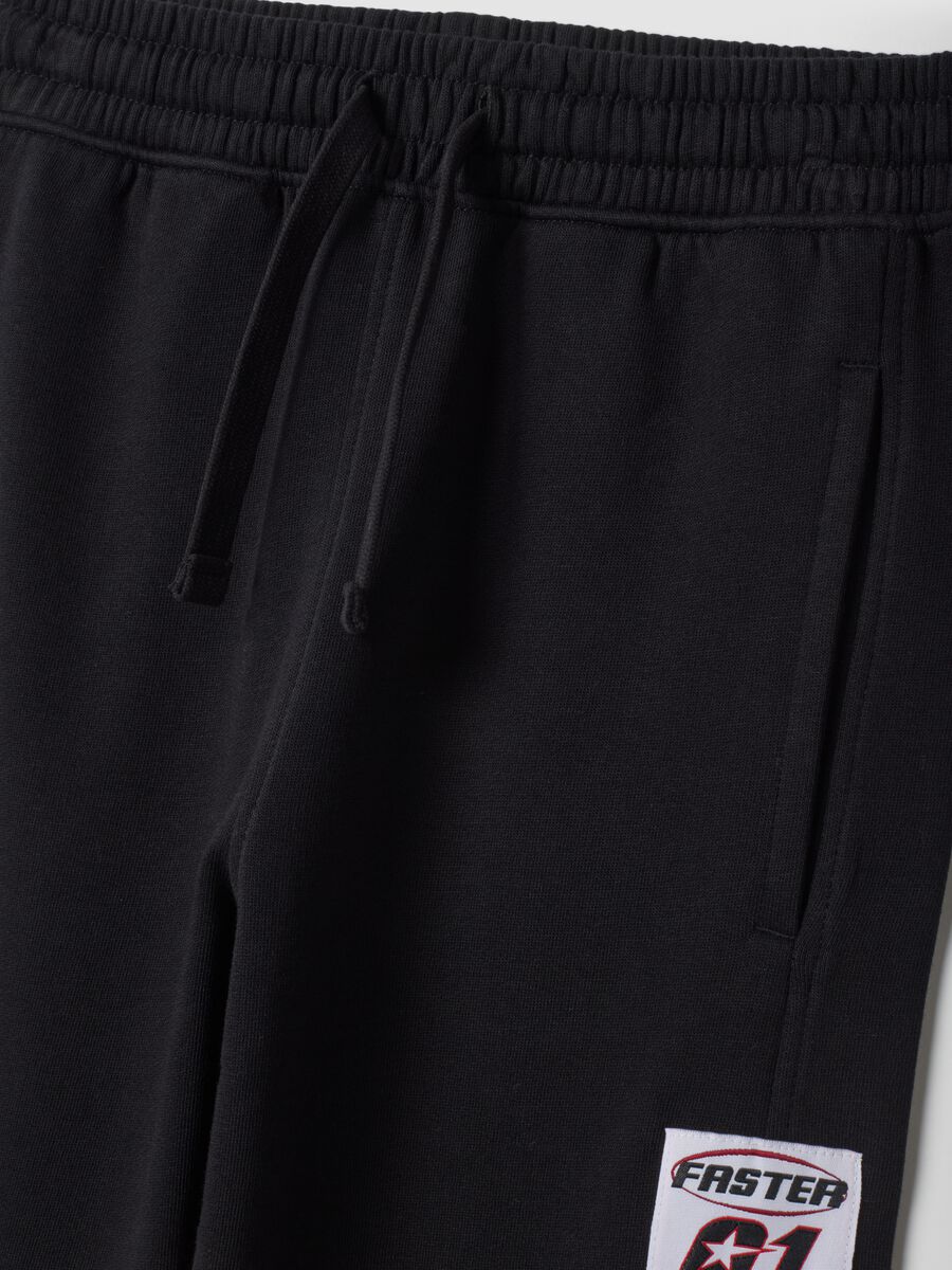 Black relaxed-fit pure cotton joggers_2