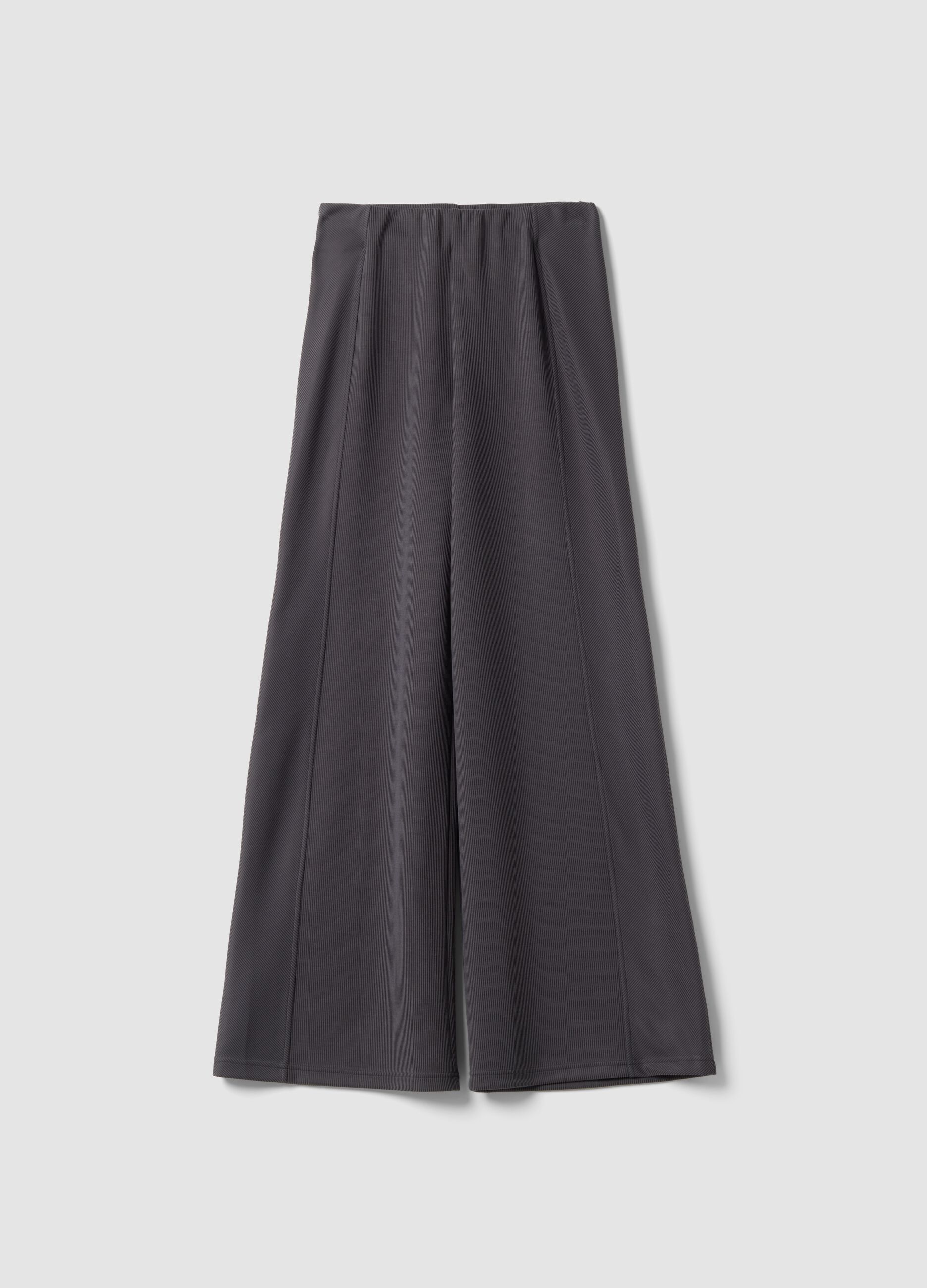 Grey wide-leg stretch modal trousers ALTAVIA STUDIO