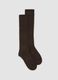 Brown ribbed stretch-fabric socks_0