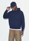 Felpa blu in puro cotone con cappuccio over fit_2