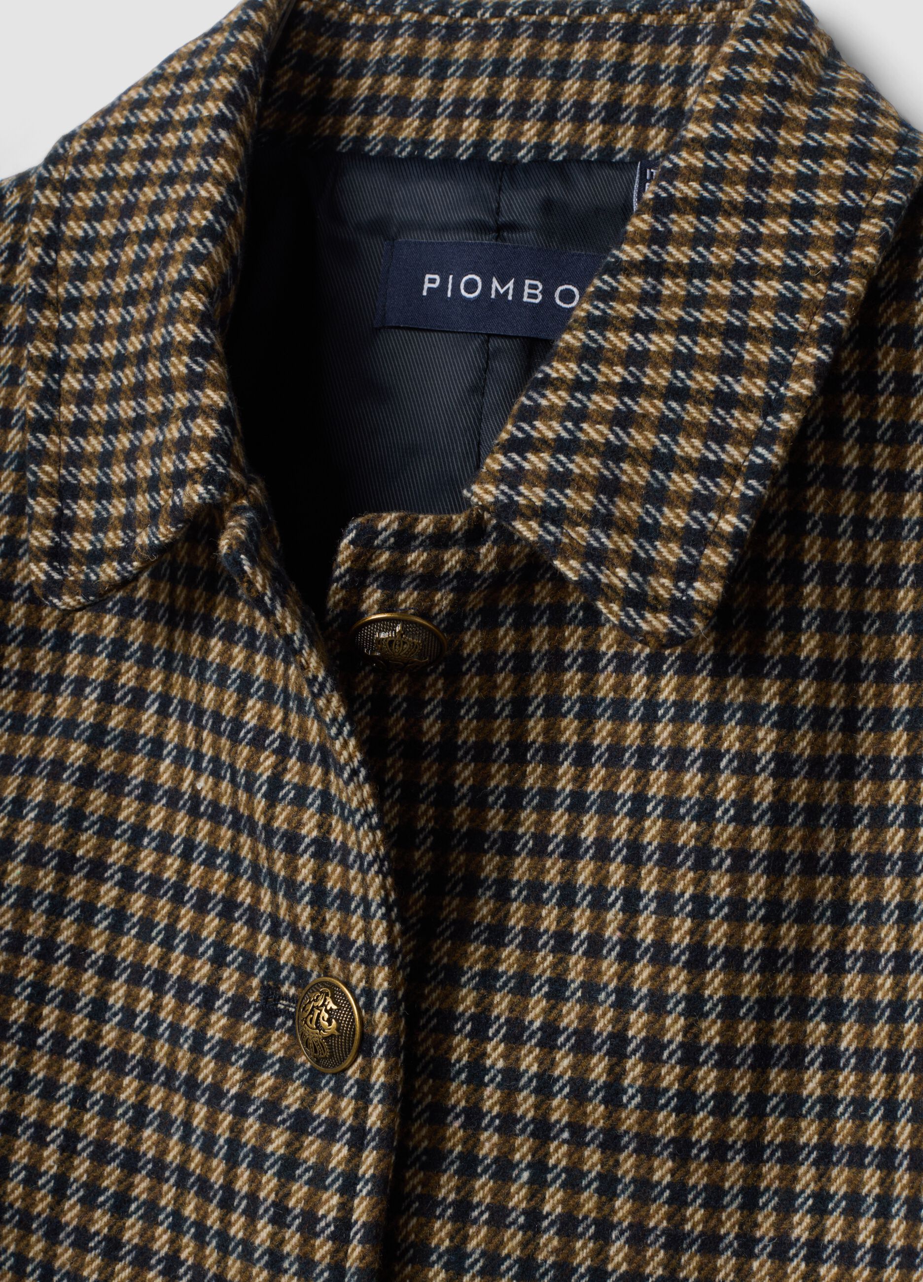 Multicolour checked wool-viscose blend blazer