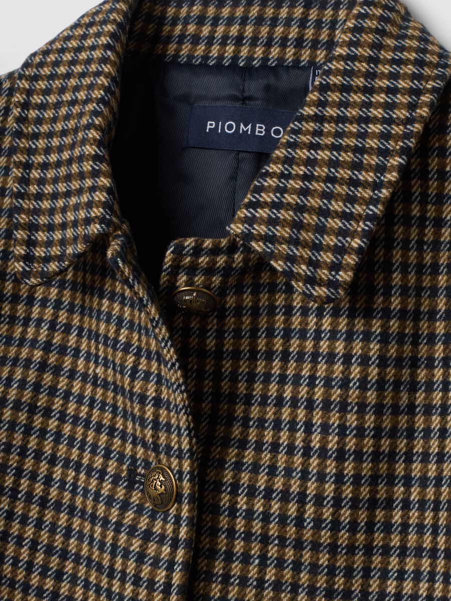 Multicolour checked wool-viscose blend blazer_1