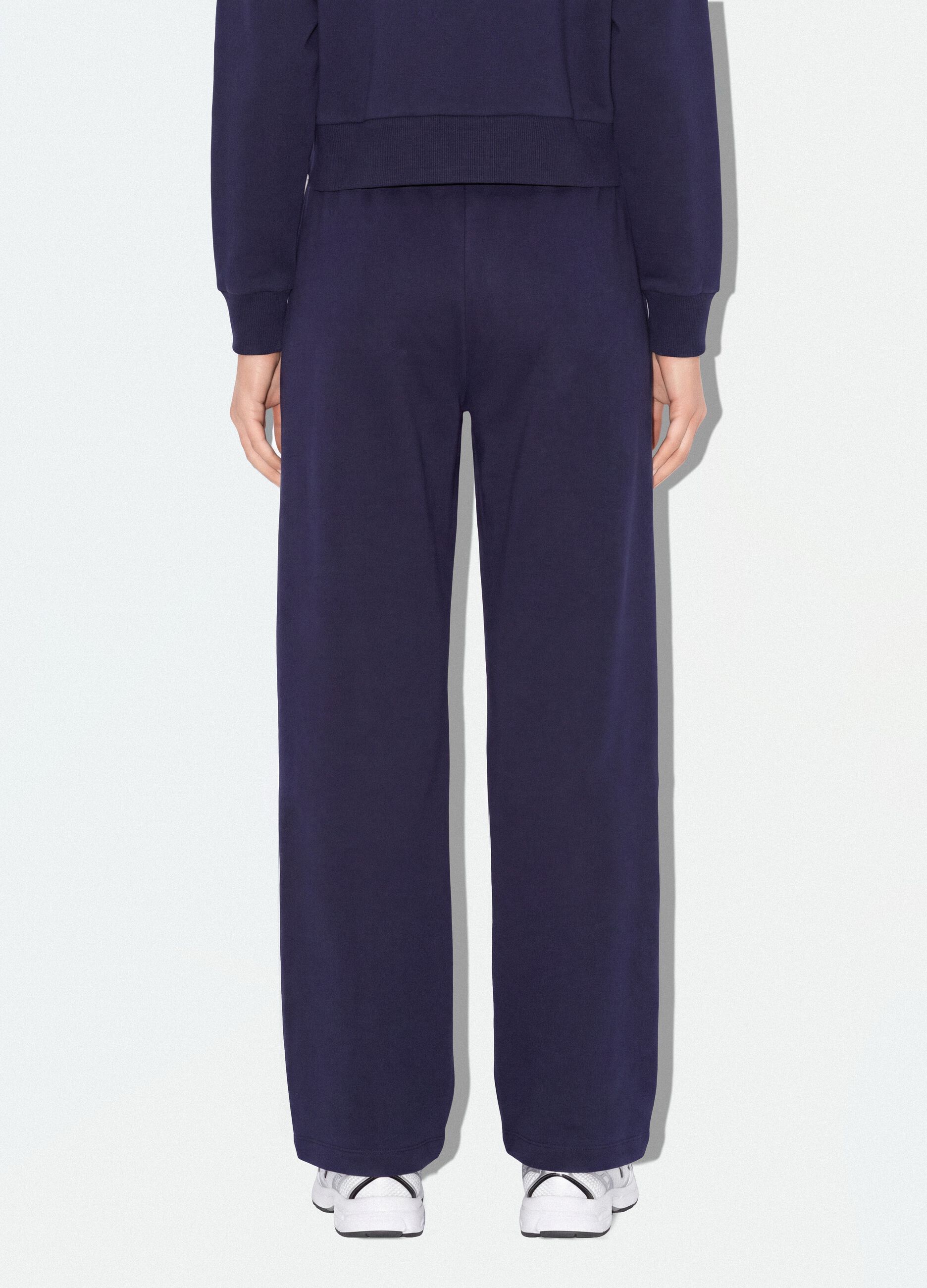 Blue cotton-blend straight-leg joggers