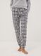 Grey marl pyjamas in organic cotton and viscose blend with crew neck_2