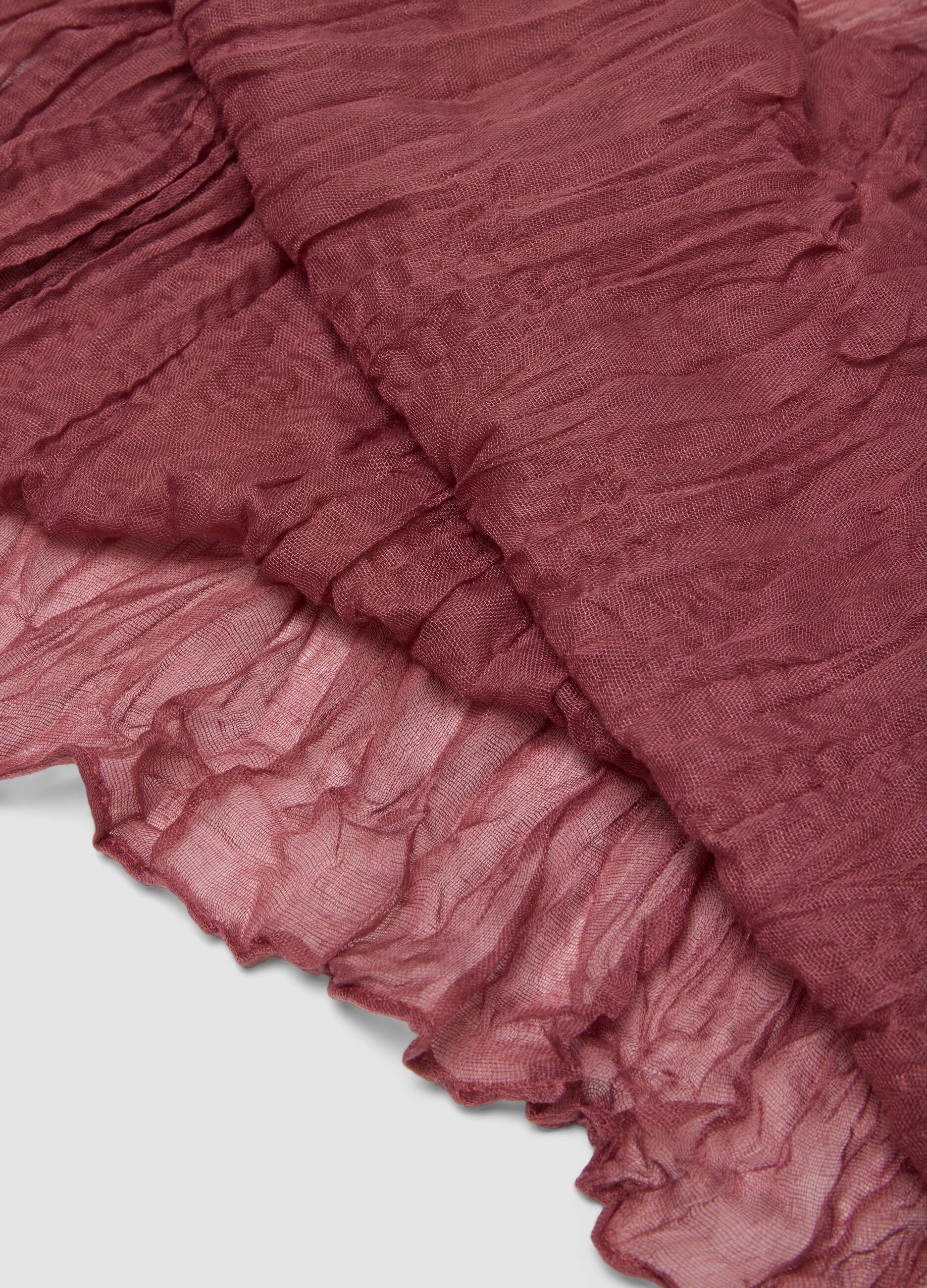 Semi-sheer crinkle-effect pink scarf