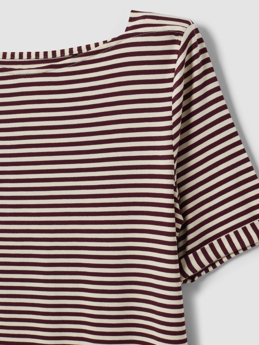 White striped stretch viscose T-shirt_5