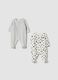 2-pack grey and white cotton-blend sleepsuits with 101 Dalmatians print_0