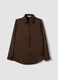 Brown regular-fit shirt with classic collar_0