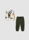 Beige organic cotton-blend jogging set with Mickey print, oversized fit_0