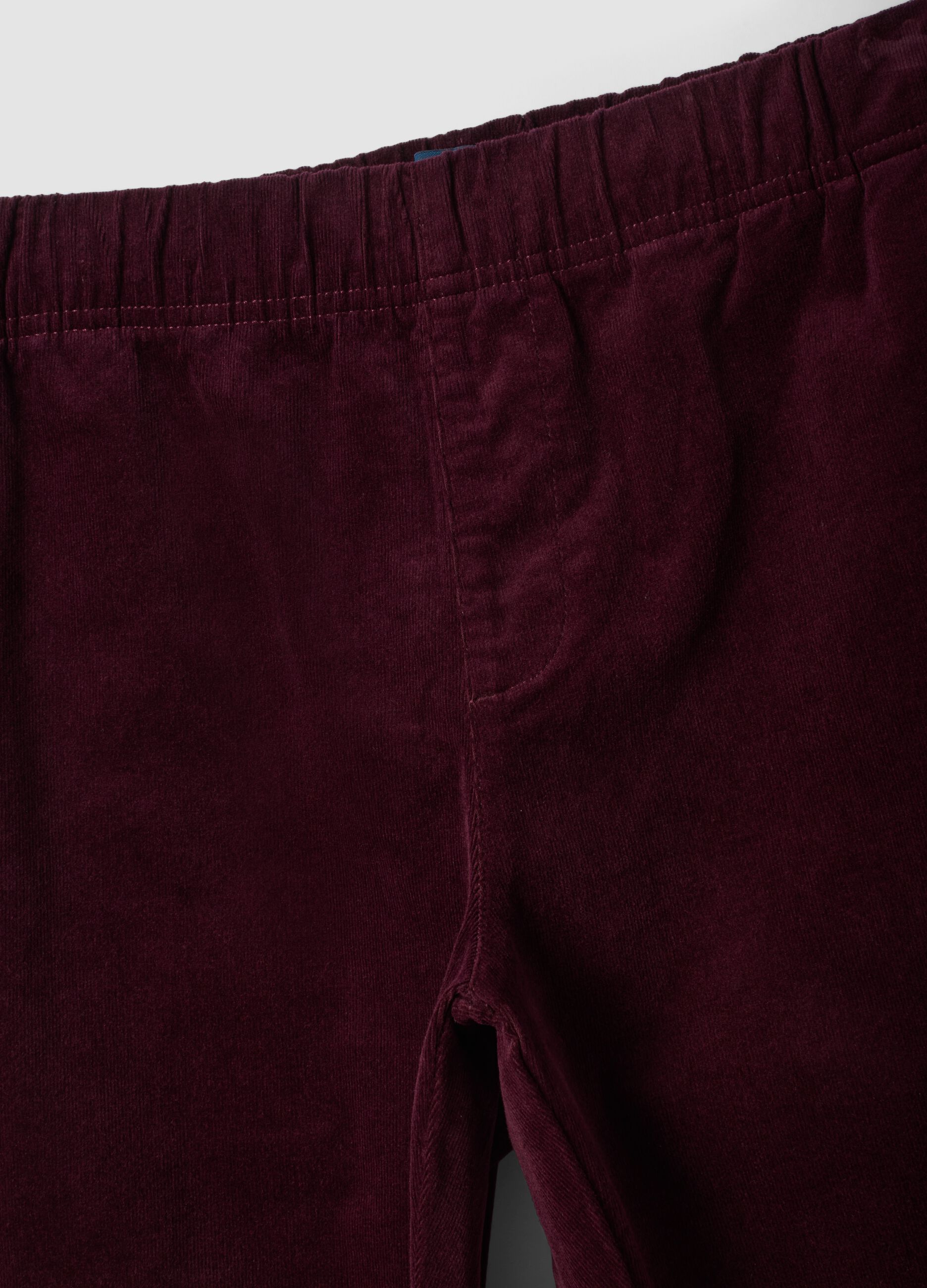 Pantaloni viola in cotone elasticizzato wide leg