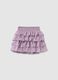 Girls' Mixed Skirt with Purple Floral Print_0