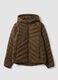 Green Ultralight quilted hooded jacket with zip_4