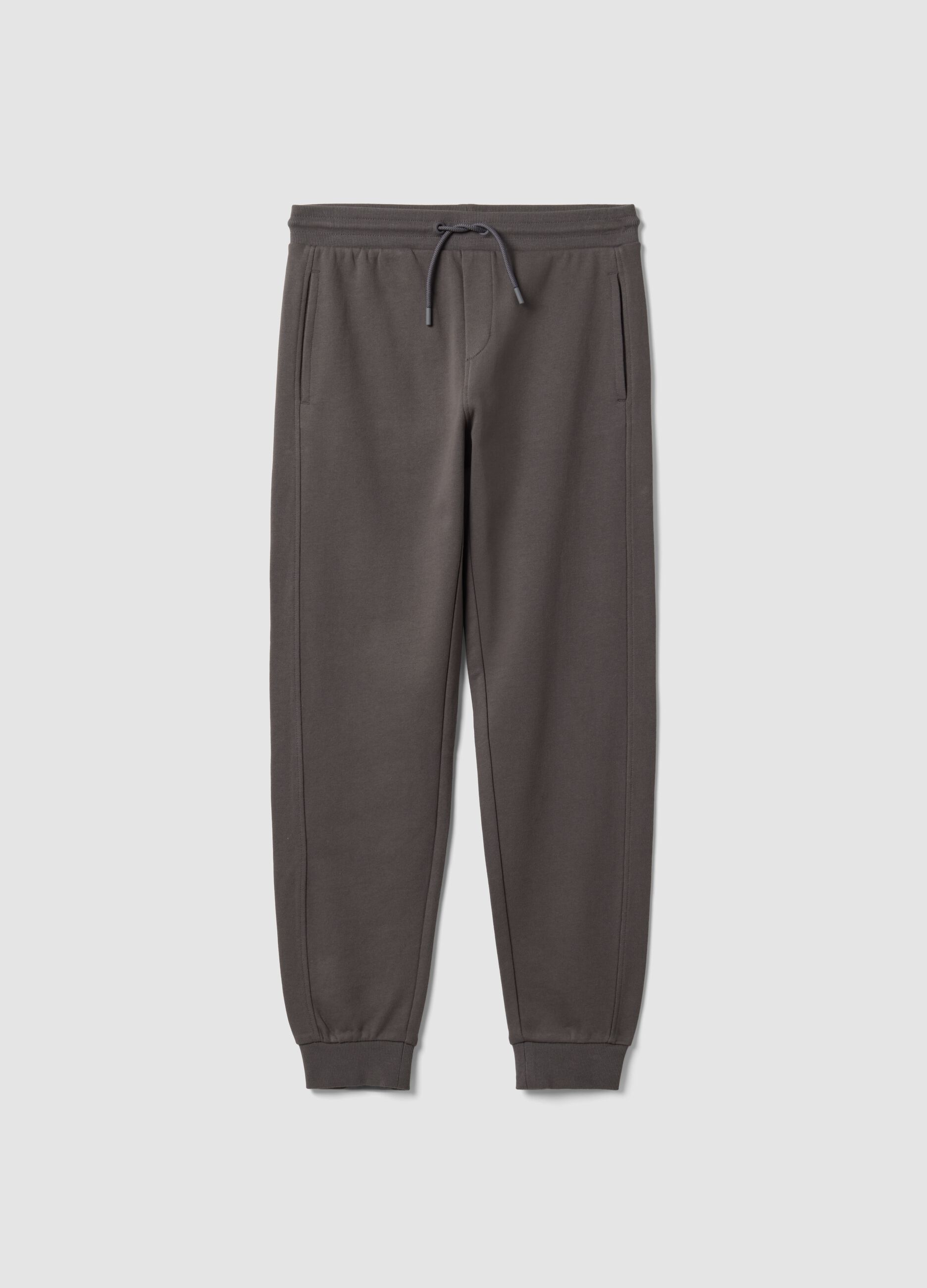 Grey organic cotton jogger trousers
