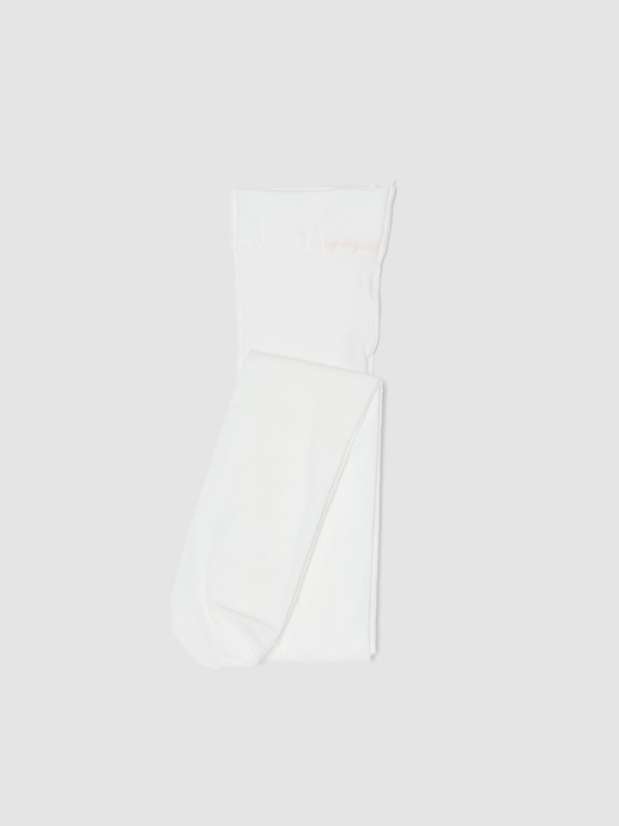 White stretch-fabric tights_0