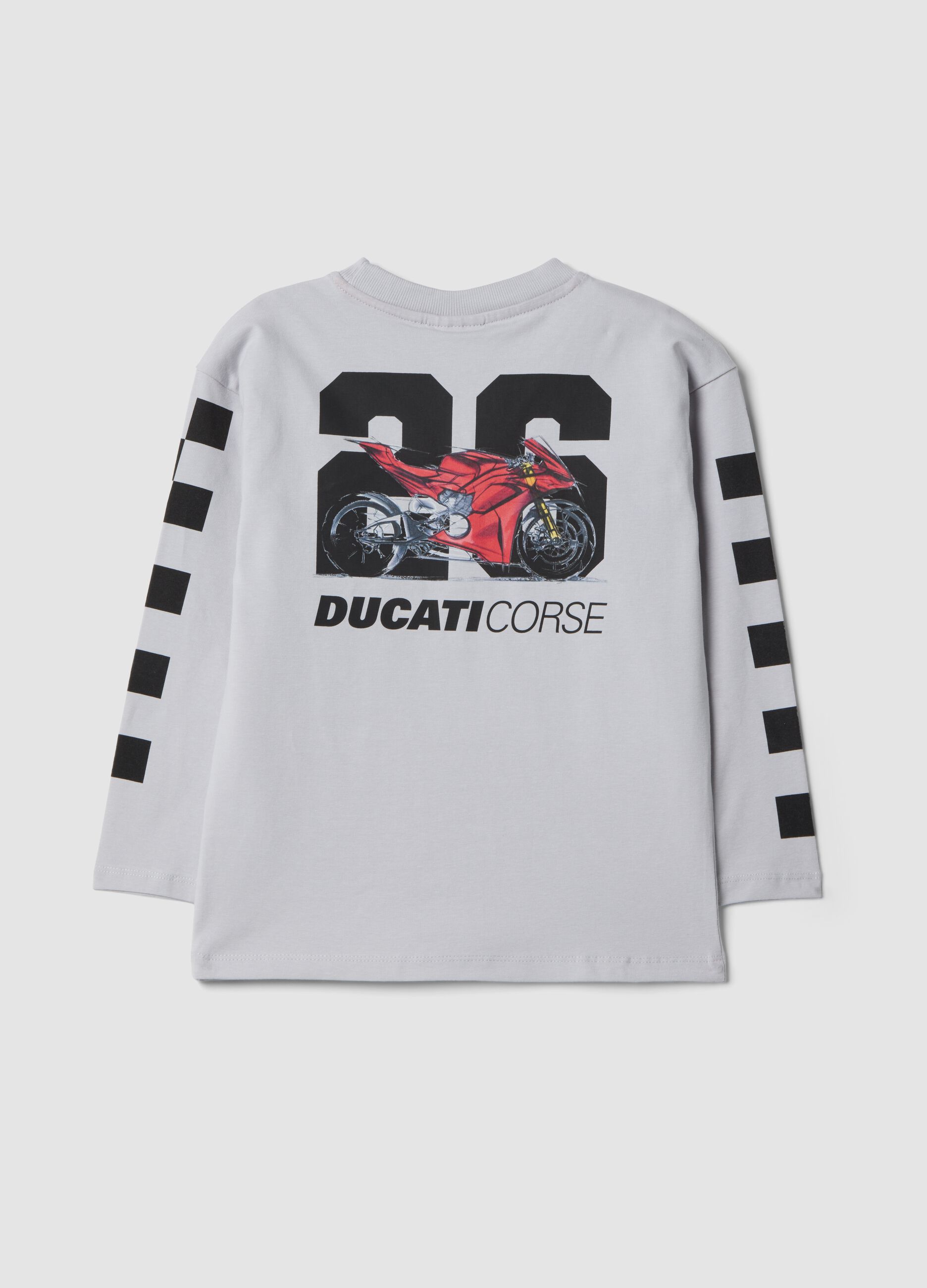 Grey stretch cotton Ducati logo T-shirt for kids