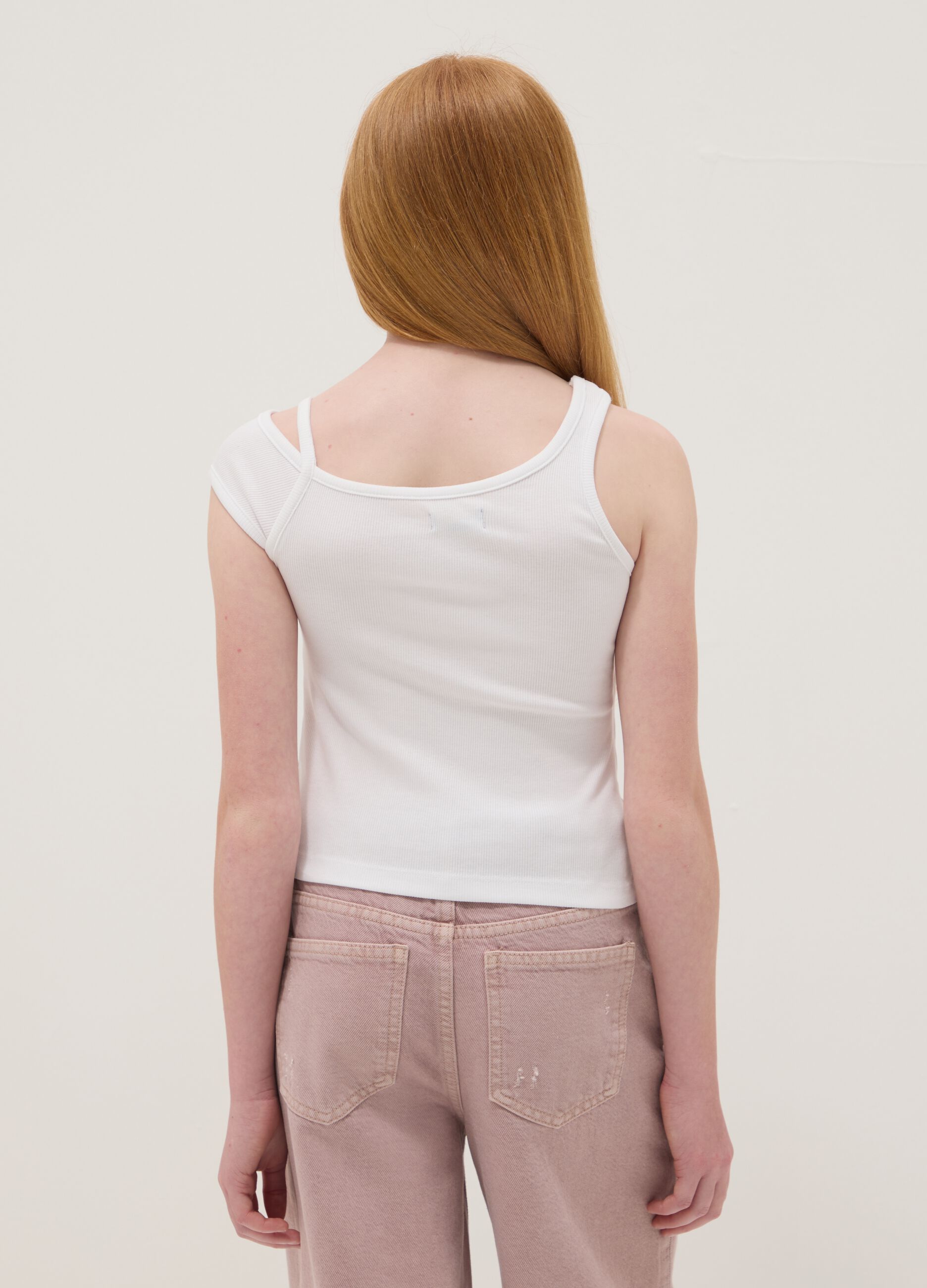 White stretch cotton top