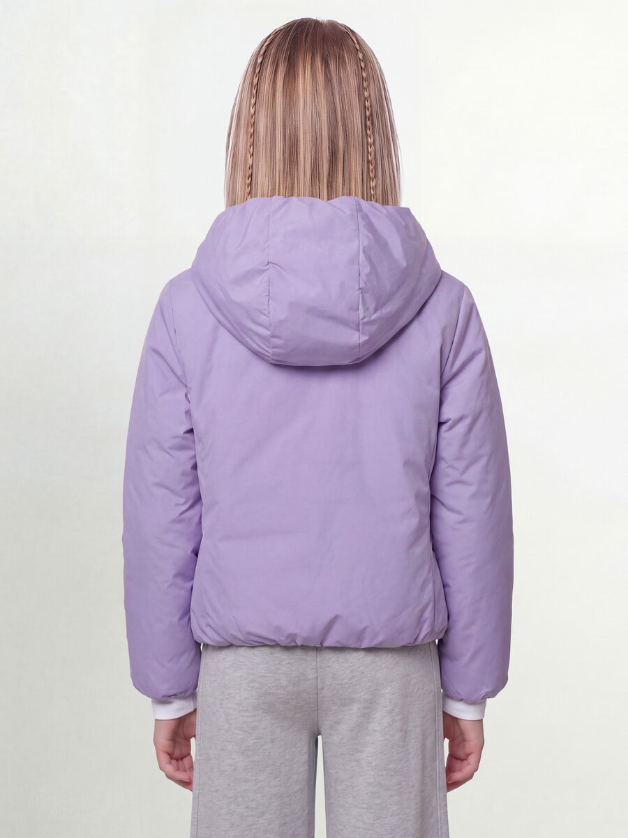 Purple reversible ultralight hooded zip jacket for girls_3