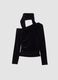 Black stretch top with crew neck_2