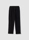 Black ribbed stretch-fabric trousers, regular fit_2
