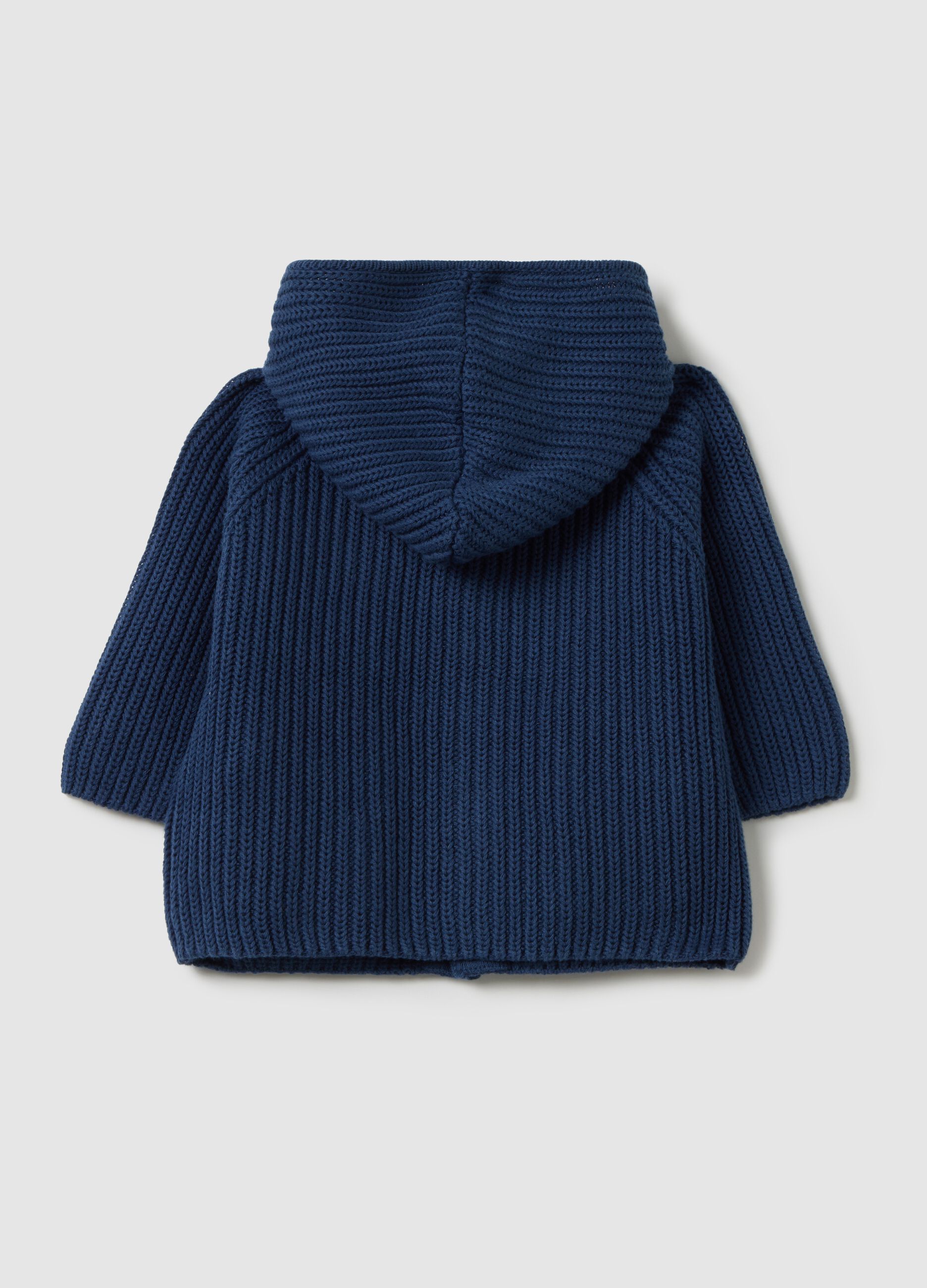 Baby Cardigan in Pure Blue Cotton