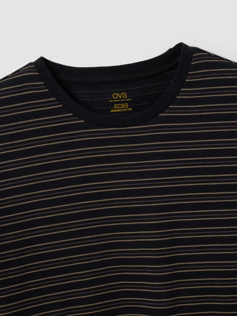 Black and grey striped crew-neck pyjamas in pure organic cotton_6