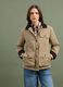 Beige regular-fit shacket with contrast collar_0