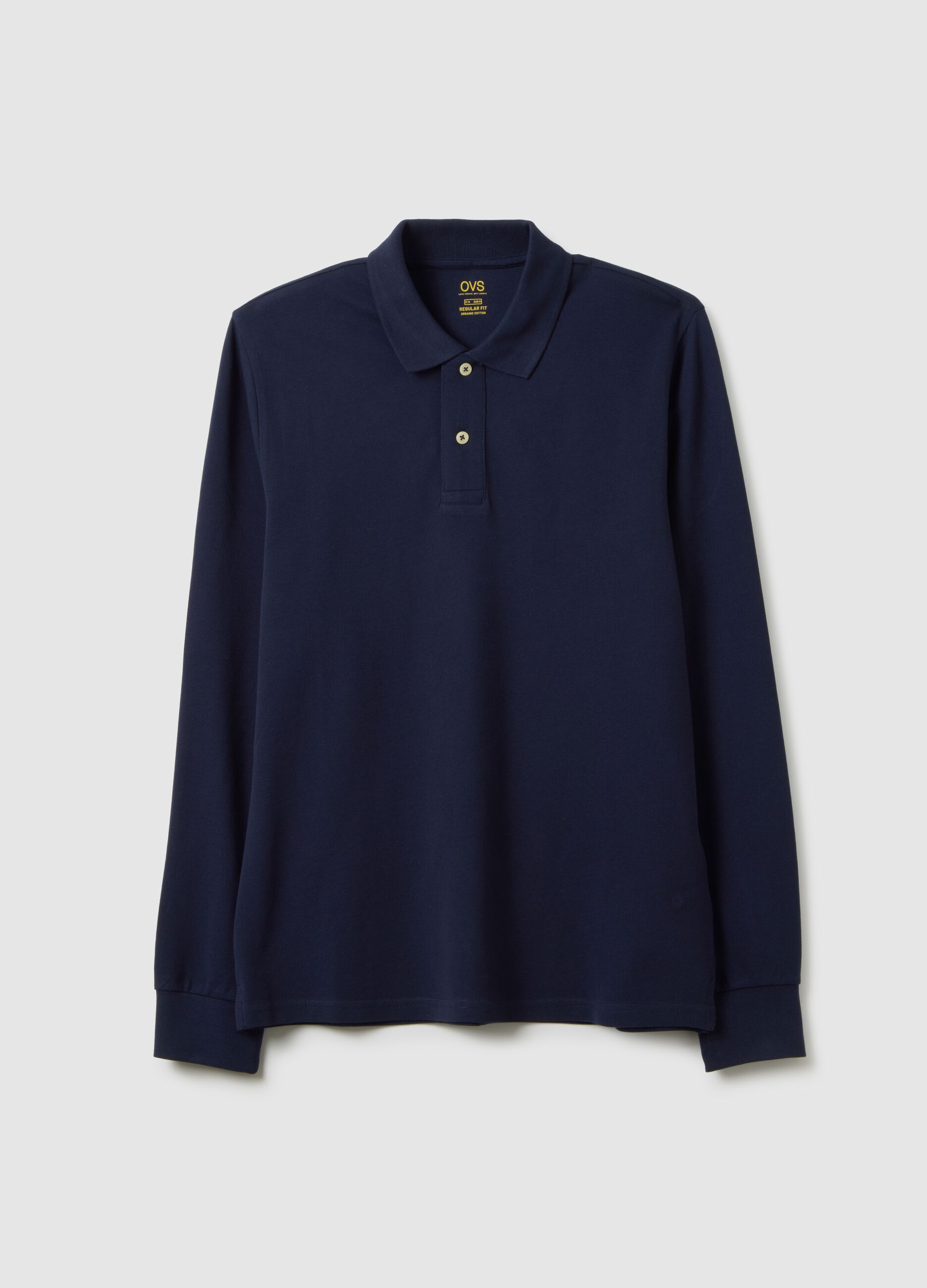 Men's Regular Fit Blue Cotton Polo Shirt