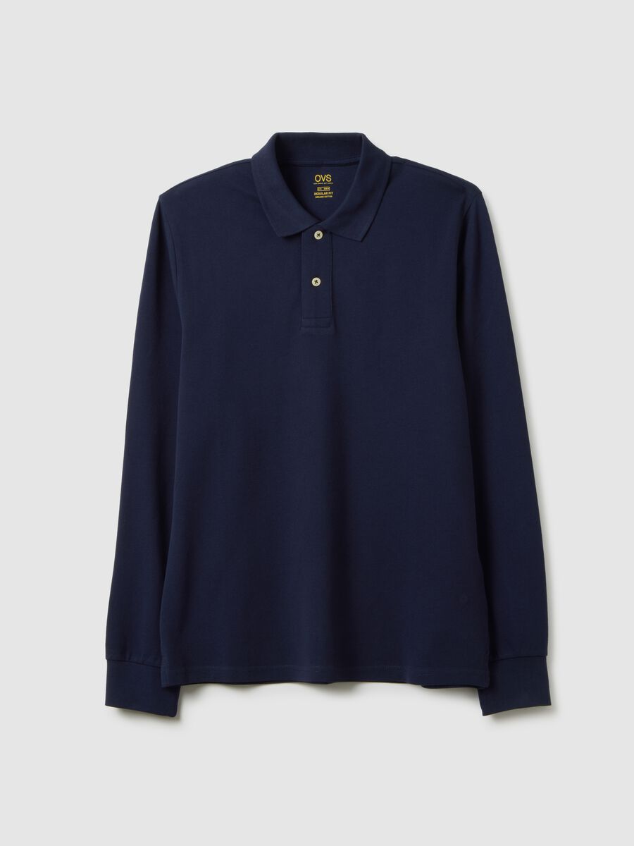 Men's Regular Fit Blue Cotton Polo Shirt_4