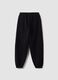 Black cotton-blend joggers with drawstring waist_2