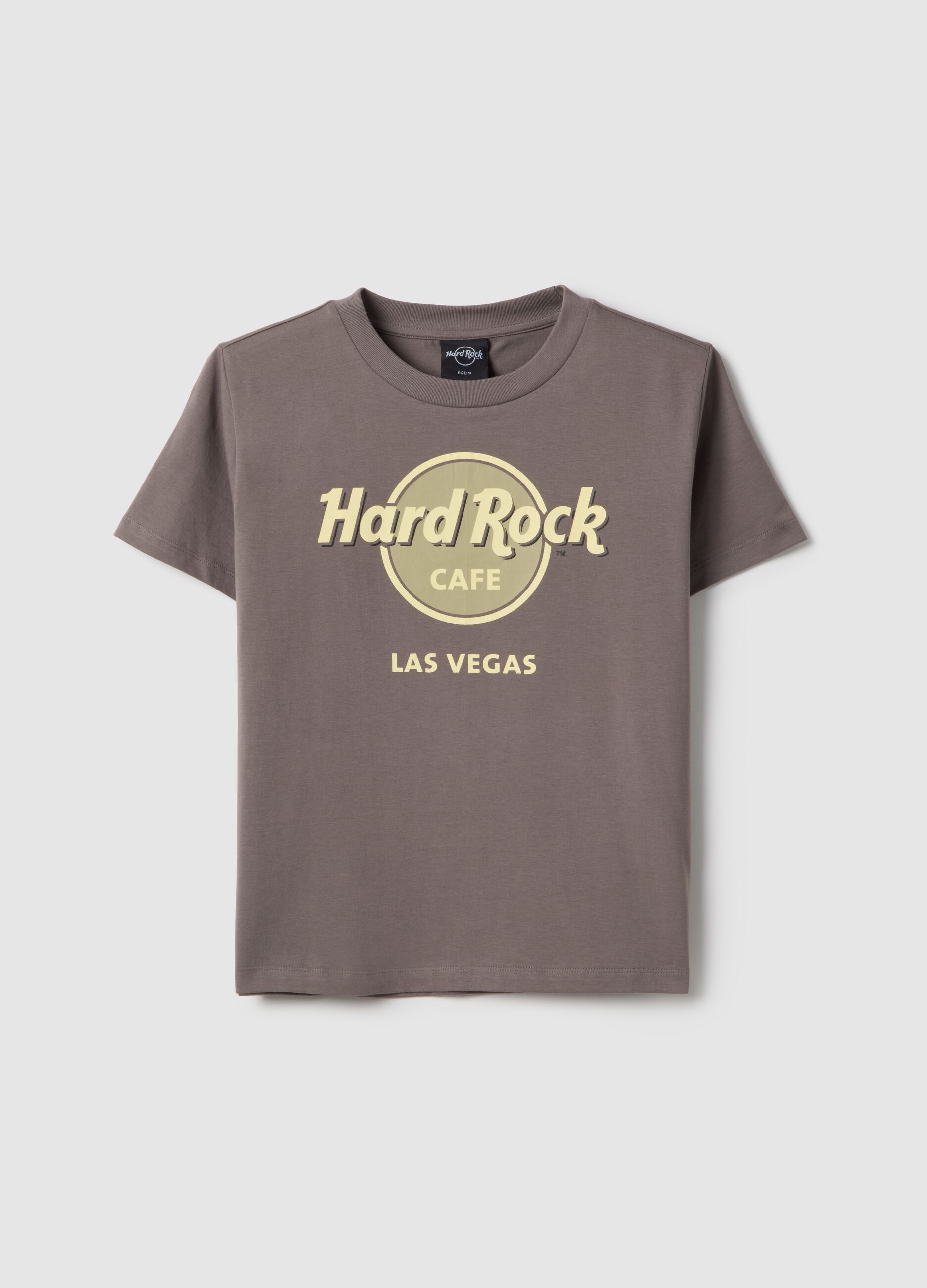 Grey pure cotton regular fit T-shirt with Hard Rock Cafe logo