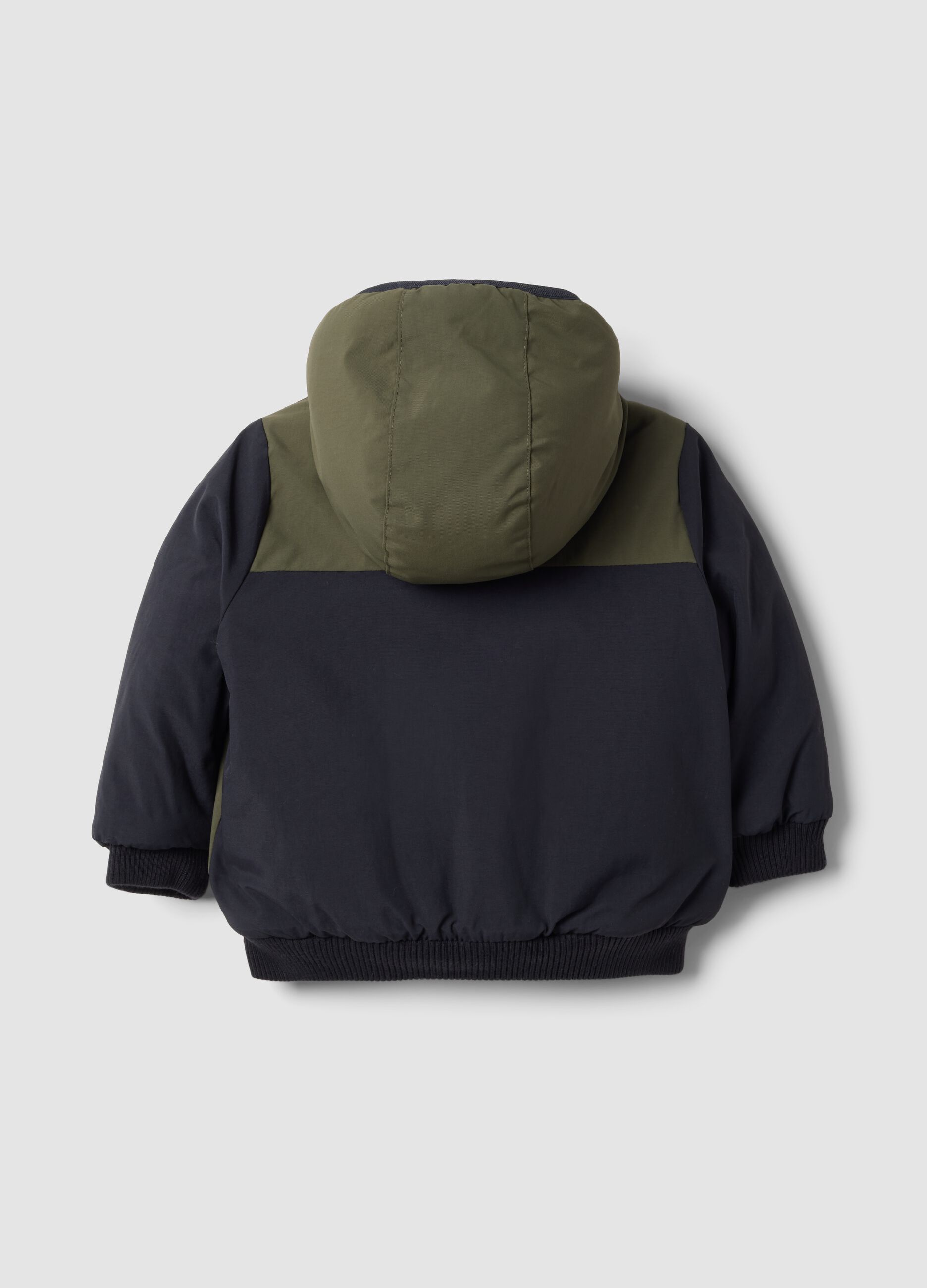 Navy zip-up hooded jacket