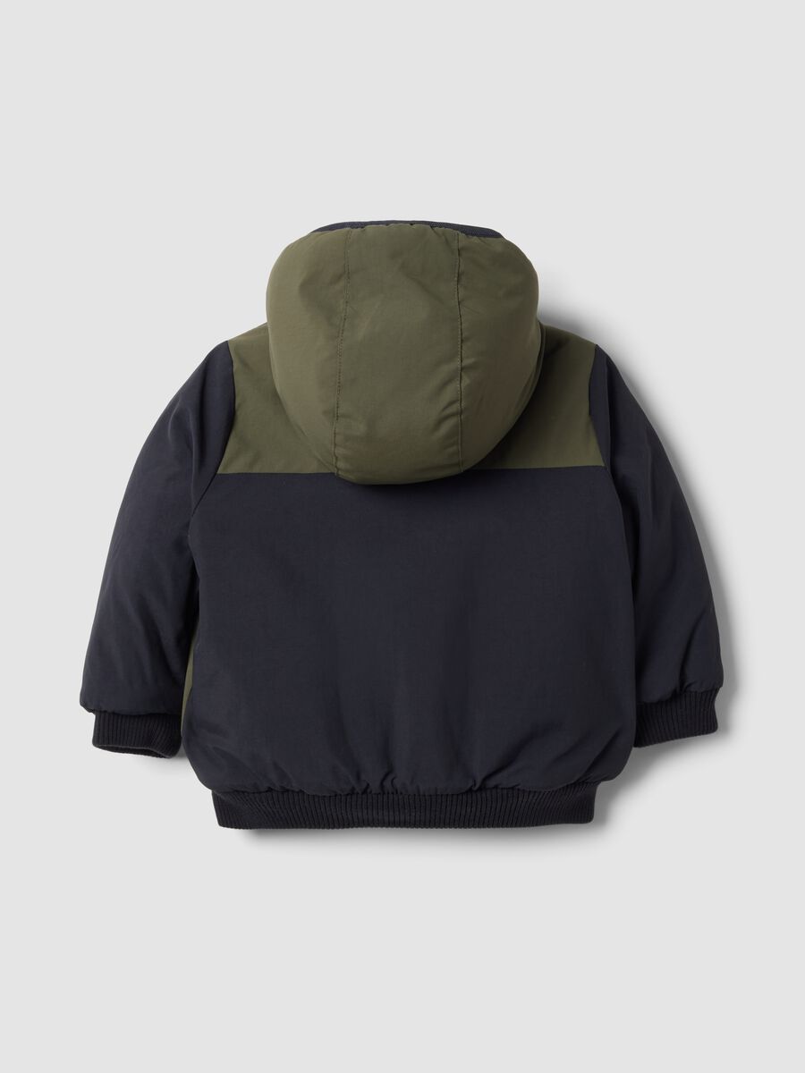 Navy zip-up hooded jacket_1