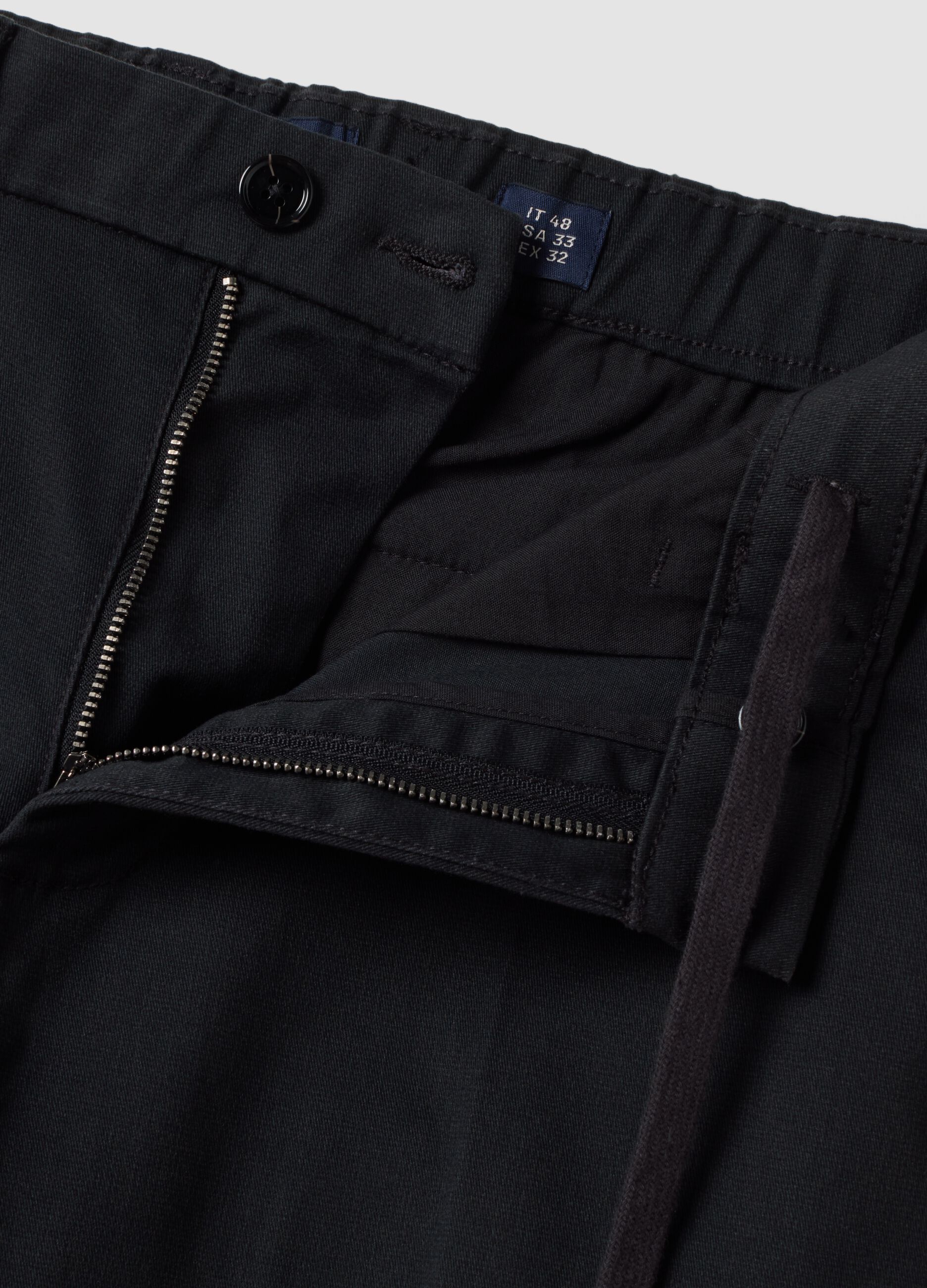 Grey slim-fit stretch twill chino trousers