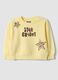 Yellow pure cotton crew-neck sweatshirt with star print_0