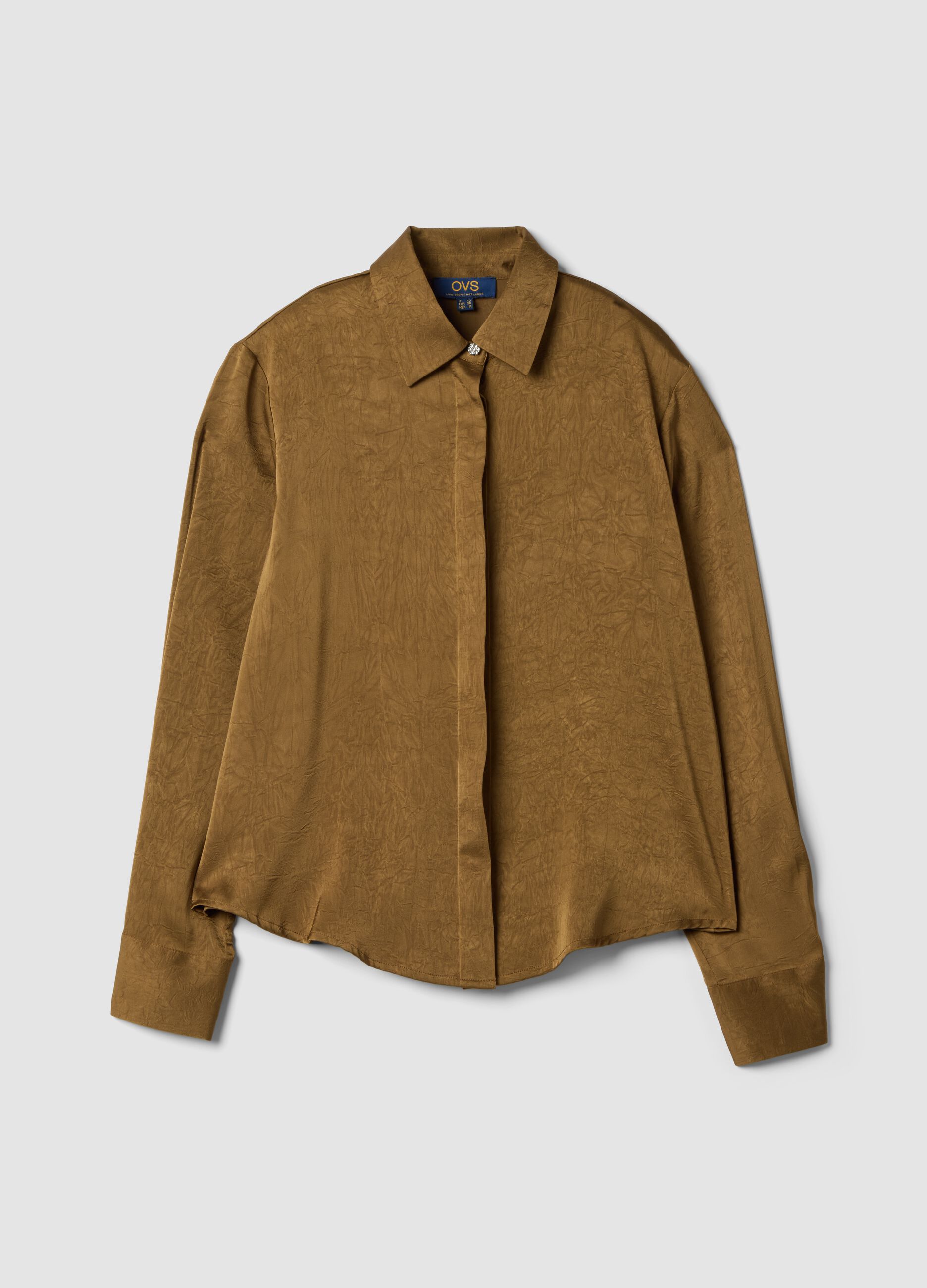 Camicia verde regular fit con collo classico
