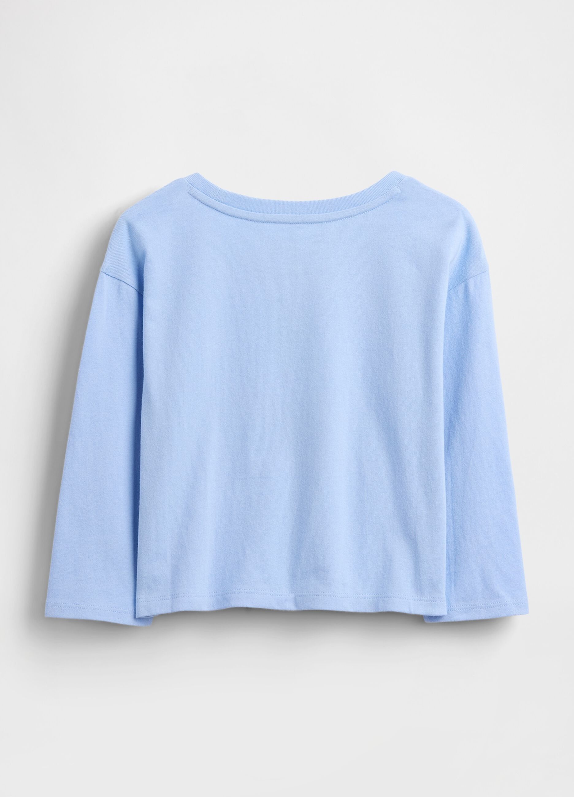 Blue long sleeve cotton t-shirt