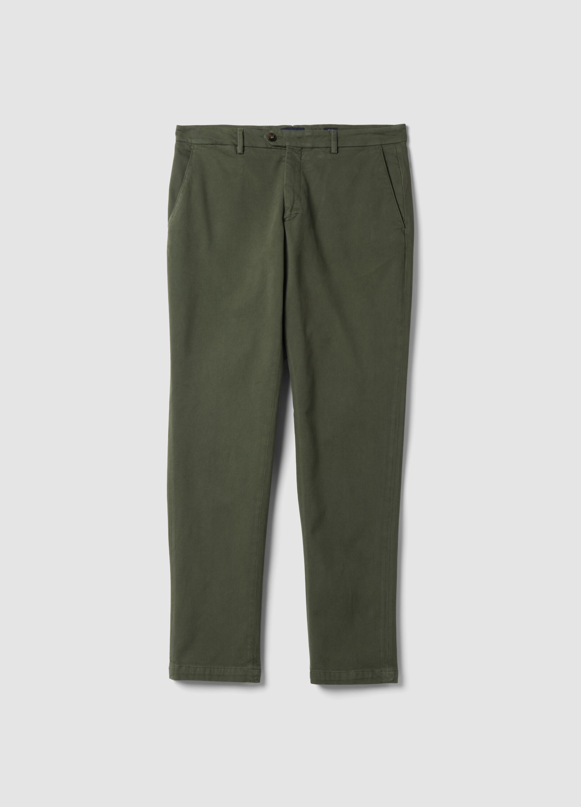 Pantaloni chino grigi in cotone e modal elasticizzato