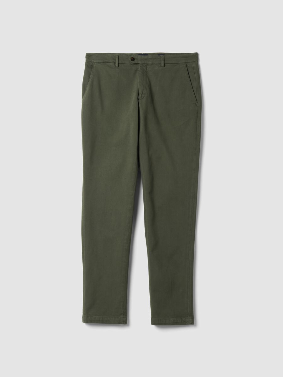 Men&rsquo;s Grey Stretch Cotton-Modal Chino Trousers_0