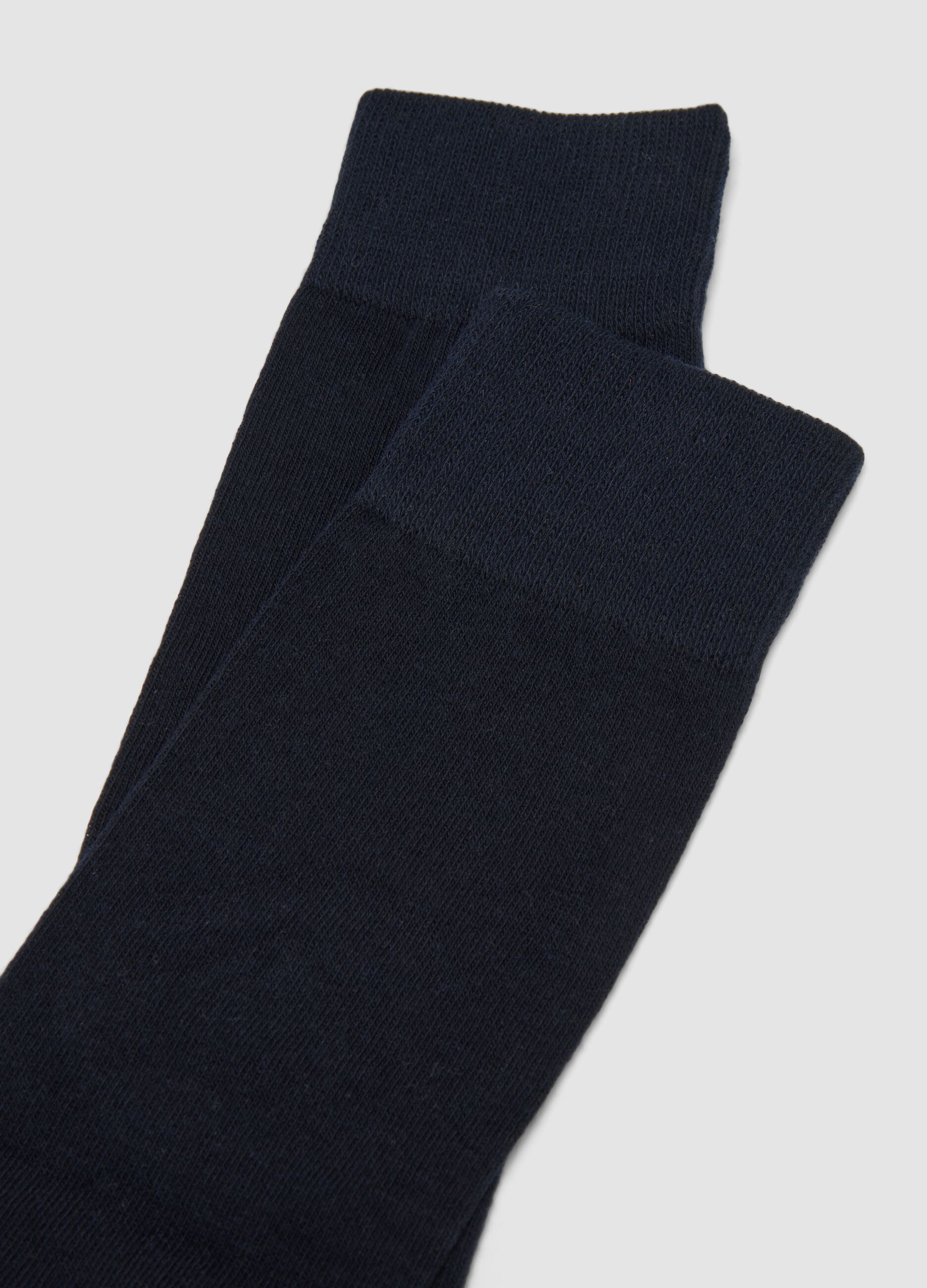3-pack of long blue socks in stretchy organic cotton