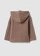 Brown knitted cardigan with crew neck and hood_1