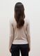 Beige lyocell and stretch wool mock-neck T-shirt, regular fit_2