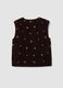 Gilet marrone con ricami floreali e paillettes slim fit_2