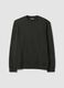 Black crew-neck cotton-blend sweatshirt, regular fit_4