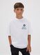 White pure cotton Celtics print T-shirt for boys_0