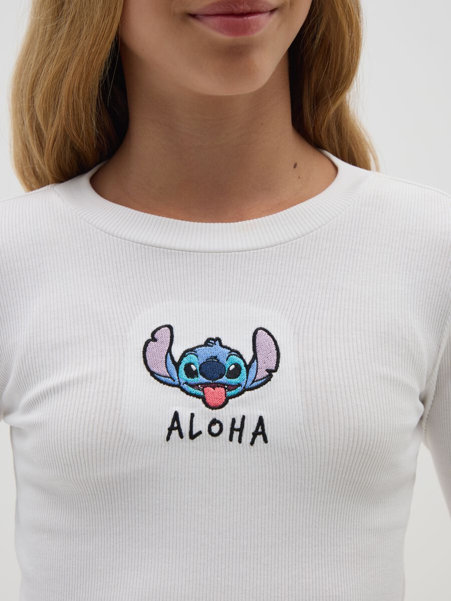 White stretch cotton girl's T-shirt_2
