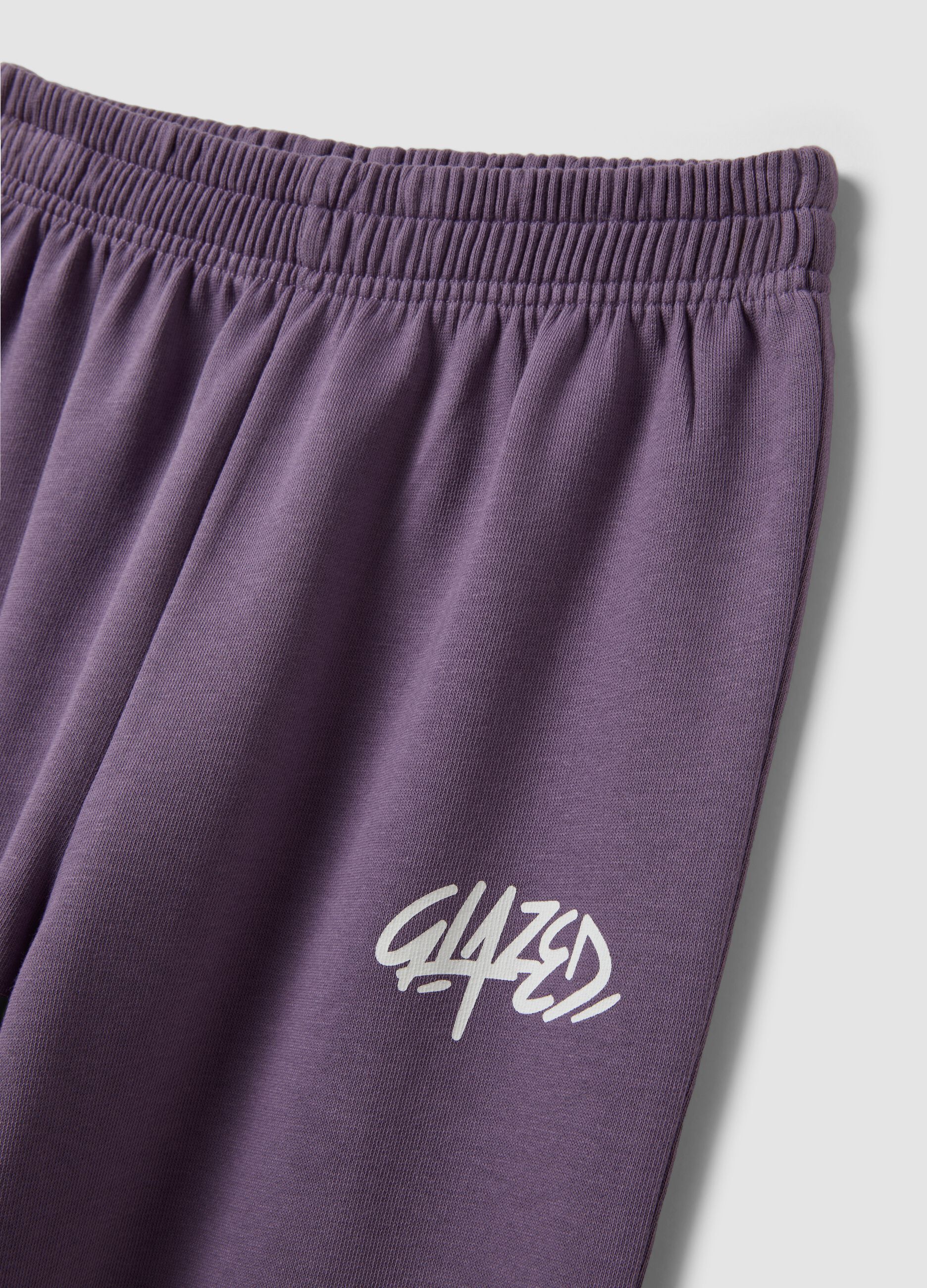 Pantaloni jogger viola in puro cotone